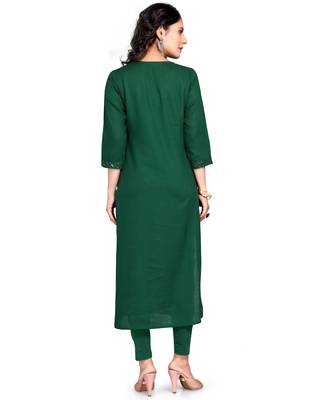 Dark-green printed rayon ethnic-kurtis 2