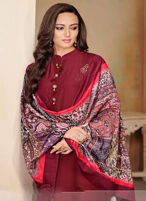 Crimson fancy cotton salwar 2