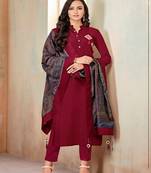 Maroon fancy cotton salwar