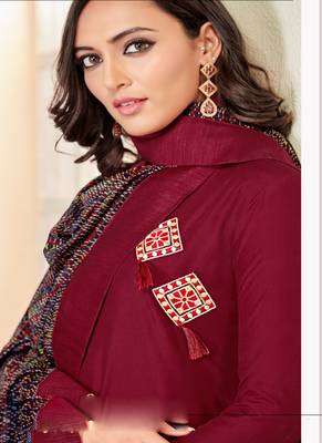 Maroon fancy cotton salwar 2