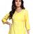 Yellow printed cotton ethnic-kurtis