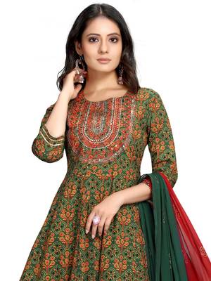 Green printed cotton ethnic-kurtis 5