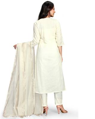 Off-white printed cotton ethnic-kurtis 2