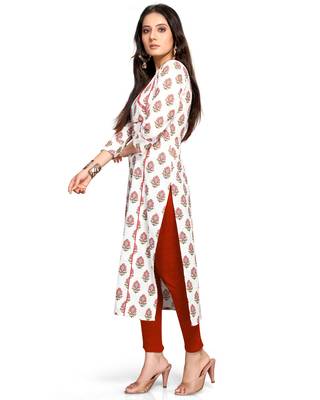 White printed cotton ethnic-kurtis 3