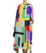 JSDC Calf Length Printed Softy Silk Kaftan For Women