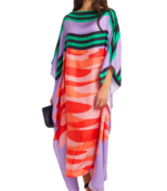 JSDC Women's Lounge Wear Calf Length Printed Softy Silk Kaftan 