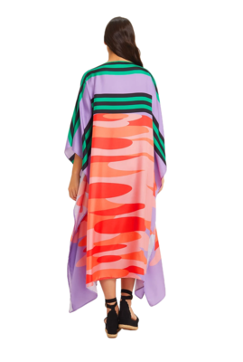 JSDC Women's Lounge Wear Calf Length Printed Softy Silk Kaftan  2