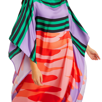 JSDC Women's Lounge Wear Calf Length Printed Softy Silk Kaftan  3