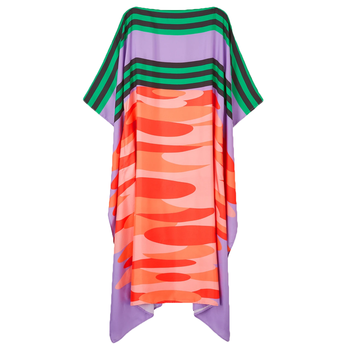 JSDC Women's Lounge Wear Calf Length Printed Softy Silk Kaftan  4