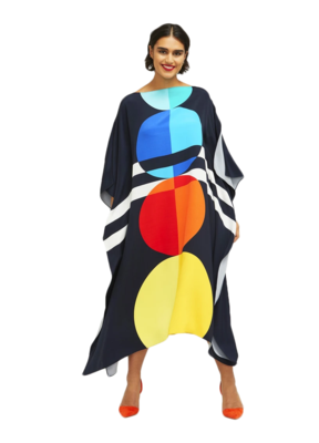 JSDC Women's Calf Length Printed Softy Silk Kaftan 1