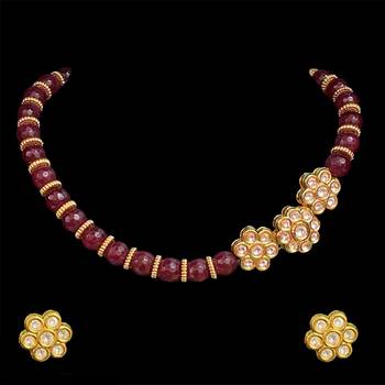Swabhimann Maroon Ruby  Choker 1