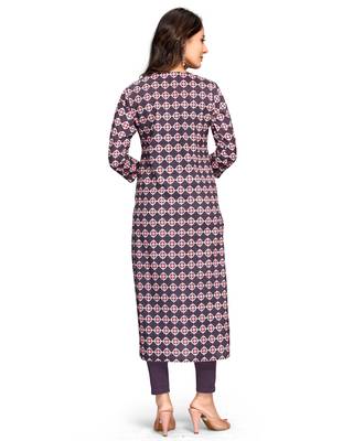 Grey printed cotton ethnic-kurtis 3