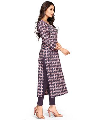Grey printed cotton ethnic-kurtis 4
