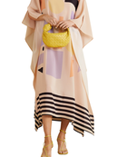 JSDC Women's Calf Length Printed Softy Silk Kaftan Kurta