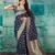 Navy Blue Woven Banarsi Silk Blend Saree