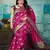 Rani Pink Woven Banarsi Silk Blend Saree