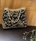 Shoptory India Handicraft Women's Silk Ethnic Rajasthani Hand Bag , Black