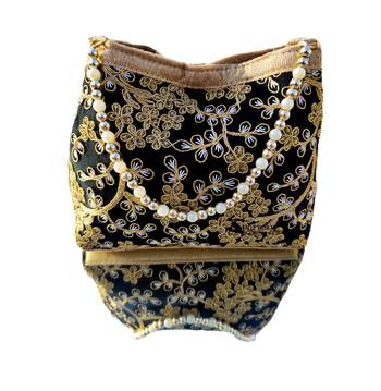 Shoptory India Handicraft Women's Silk Ethnic Rajasthani Hand Bag , Black 2