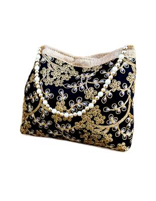 Shoptory India Handicraft Women's Silk Ethnic Rajasthani Hand Bag , Black 3