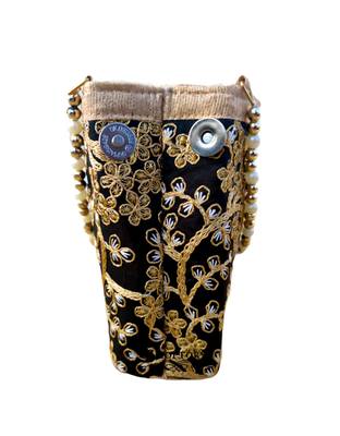 Shoptory India Handicraft Women's Silk Ethnic Rajasthani Hand Bag , Black 4