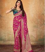 Rani Pink Banarsi Silk Saree