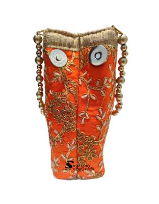 Shoptory India Handicraft Women's Silk Ethnic Rajasthani Hand Bag , Orange 5
