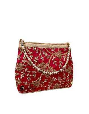 Shoptory India Handicraft Women's Silk Ethnic Rajasthani Hand Bag , Red 3