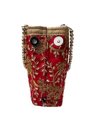 Shoptory India Handicraft Women's Silk Ethnic Rajasthani Hand Bag , Red 5