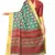 Green printed pure polyester saree with blouse