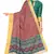 Pink printed pure polyester saree with blouse