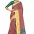 Pink printed pure polyester saree with blouse