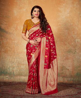 Red  Banarsi Silk Saree 1