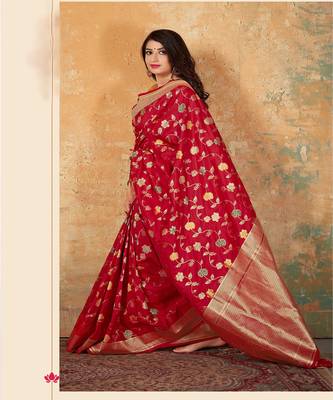 Red  Banarsi Silk Saree 2