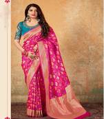 Rani Pink Banarsi Silk Saree