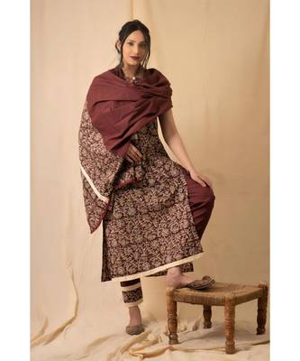 cotton maroon Rhubarb KURTA SET 4