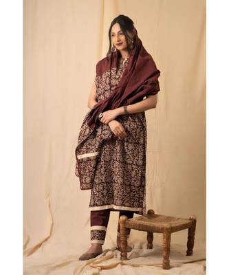 cotton maroon Rhubarb KURTA SET 1