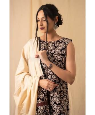 cotton Beige Sheetal KURTA SET 4