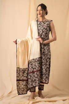 cotton Beige Sheetal KURTA SET