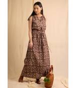 cotton maroon Jheel maxi DRESS