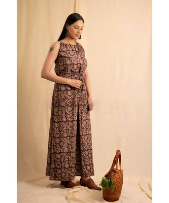 cotton maroon Jheel maxi DRESS 3