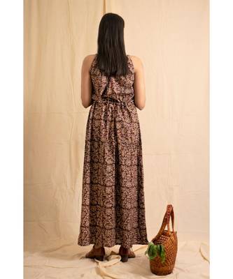 cotton maroon Jheel maxi DRESS 4