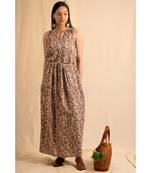 cotton Beige Vasudha maxi DRESS