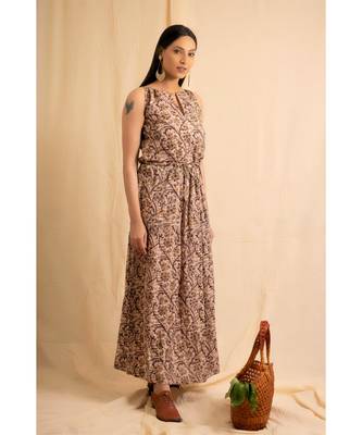 cotton Beige Vasudha maxi DRESS 2