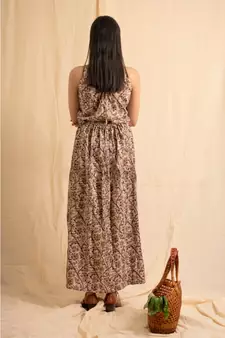 cotton Beige Vasudha maxi DRESS