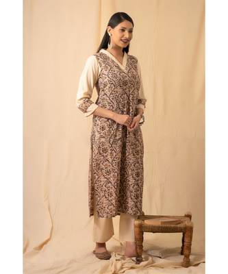 cotton Beige Chaaya KURTA set 2