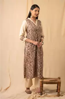cotton Beige Chaaya KURTA set