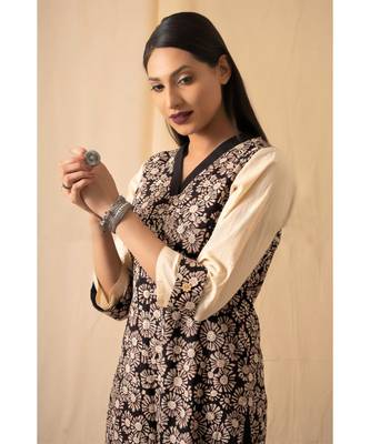 cotton Black  Daisy KURTA set 4