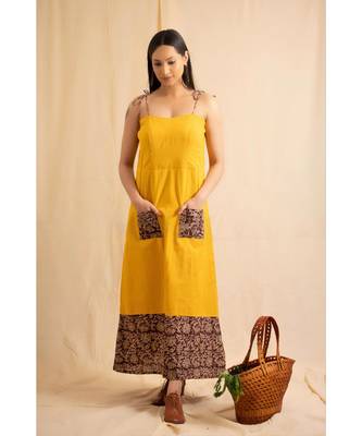cotton mustard Kinaari dress 1