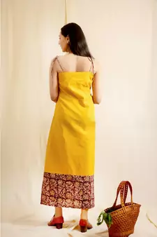 cotton mustard Kinaari dress