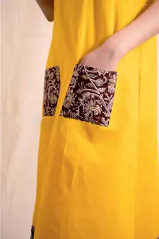 cotton mustard Kinaari dress